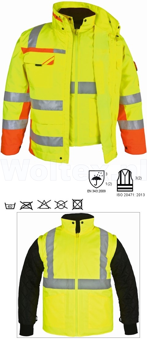 PKA Jassen WIPA3in1 HiVis fluo geel-fluo oranje(GEO)